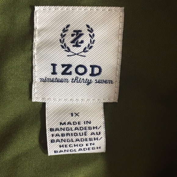 Izod Long Tab Sleeve Button Front  Blouse Size 1X - Picture 7 of 8